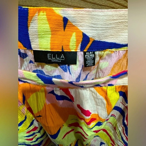 Ella Rafaella Square flowy flounce crepe USXLP multi  floral print cotton empire - Picture 3 of 4